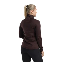 Discount LightWool 180 Polo w/zip, dame (Chocolate Plum) Dame Overdele·T-Shirts & Toppe