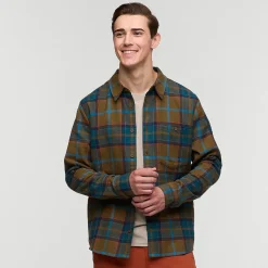 Clearance Quedo Flannel skjorte, herre (Live Oak Plaid) Overdele·Skjorter|Overdele·Skovmandsskjorter