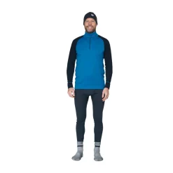 Outlet Duo Active Merino 205 Zip Neck, herre (Blue Ink) Overdele·T-Shirts