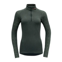 Duo Active Zip Neck, dame (Woods) Dame Undertøj·Uldundertrøjer|Undertøj·Skiundertøj