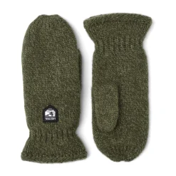 Sale Basic Wool Mitt strikvante (Olive) Dame Handsker ·Luffer|Handsker ›