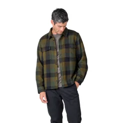 Sale Klitmøller Collective Casper Shirt, herre (Olive Check) Overdele·Skovmandsskjorter