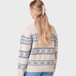 Klitmøller Collective Jette Knit striktrøje, dame (Pastel Sand Ocean) Dame Overdele·Striktrøjer & Sweaters