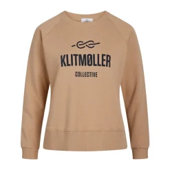 Online Klitmøller Collective Maja Logo Crew, dame (Sand) Dame Overdele·Striktrøjer & Sweaters