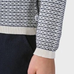 Sale Klitmøller Collective Silje Knit bluse, dame (Cream Navy) Dame Overdele·Striktrøjer & Sweaters