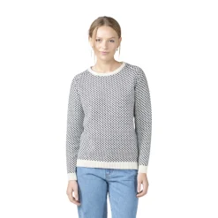 Best Klitmøller Elaine Knit Sweater, dame (Cream Navy) Dame Overdele·Striktrøjer & Sweaters