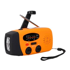 XCEED Solar Emergency Multi Radio 5000 mAh - nødradio med håndsving (Orange) Tilbehør Til Lys & Strøm|Nødradio Med Håndsving